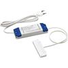 DOMUS LINE Alimentatore a LED, 24 V, SLD30, 24 V, dimmerabile, 9 prese e spina piatta europea, potenza 5-30 Watt, plastica, grigio chiaro