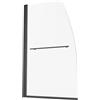 VEVOR Porta Doccia Senza Telaio per Vasca da Bagno, Larghezza 864 mm Altezza1397 mm, Mezza Porta in Vetro Temperato Girevole a 180° per Doccia con Schermo Maniglia in Acciaio Inox Nero