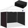 Fanpat 3 Pareti Laterali per Gazebo, gazebo impermeabile, 3 x 3 parti laterali, gazebo, 99% protezione UV, solo 3 pareti laterali, tenda a baldacchino non inclusa nella confezione (Nero, 3PCS)