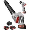 Maiproo Soffiatore per foglie senza fili, modalità Turbo, 1189m³/h, 21V, soffiatore a batteria 5 marce con 2 batterie da 4,0Ah e caricabatteria,rotazione di 180°per la pulizia di prato,cortile,garage e patio
