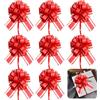 XFSRG 8 Pezzi Fiocchi Auto Matrimonio Coccarde Fiocco Matrimonio per Fiocchi Mazzi di Cesti Auto Feste di Natale e Matrimoni Fioristi(Rosso)