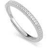 Meissa Anelli Nuziali in Argento, Set di 3 Anelli Promessa Regolabili in Argento 925 con Pietra da 0,28 ct, Anello da Fidanzamento e Fede Nuziale, Regalo per Lui e Lei, 4.0mm di larghezza