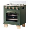 ROBOTIME Forno giocattolo in legno vintage verde per bambini 3+ | Porta Apribile, Manopole Girevoli, Cibo Giocattolo e Vano Portaoggetti per un Gioco di Ruolo Ricco di Storie