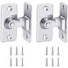 UBRAVE Serratura Scorrevole A 90°, 90 Gradi Catenaccio Chiavistello Porta Serrature Di Sicurezza, Chiusura A Scatto In Acciaio Inox Ad Angolo Retto, Per Porte, Finestre (2 set/Argento)