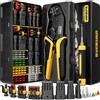 DxCRIMP Kit Crimpatura Auto con Connettori Impermeabili 2.8mm 1,2,3,4 Poli - Pinza a Cricchetto per Terminali 24-14 AWG (0.2-2.5mm²), Include Estrattori e Set Connettori