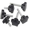 ANSIEDIO Viti a Testa Zigrinata, Bullone a Stella, Maniglia a Forma di Stella sul Pomello per Macchina Utensile,M10×50mm,5 pcs