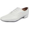 YKXLM Scarpe Ballo Latino Uomo per Salsa Tango Jazz Performance Partito di Pratica di Danza Scarpe,Modello 703-2CM,Bianco,EU42