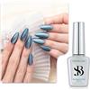 Sun&Beam Nails One-Step, smalto gel 3 in 1, magnetico, 12 ml, senza base e top coat, luce UV, facile da rimuovere (#640 asterischi blu)