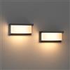 Klighten 2 pezzi applique esterno E27, lampada da parete E27, lampada da parete da esterni nero, applique esterno IP65, 60W adatta per interni esterni, (senza lampadina)