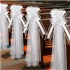 Wisafory 4 decorazioni per sedie da chiesa, fiocco, con nastri in tulle, decorazione per sedie per cerimonie di matrimonio, decorazione per banche, decorazione auto