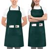 Utopia Kitchen 2 Pezzi Grembiule cucina per uomini e donne - regolabile 2 tasche Cuoco Grembiule con nastri lunghi per barbecue, ristoranti, caffetterie e giardinaggio, Verde