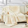 ShowyLive Coperta Plaid Super Morbida Coperta Pile Invernale da 1000 g/m² per Divano, Soggiorno -Coperta Lana Matrimoniale & Letto Singolo Adatto Adatto a Tutte le Stagioni (Beige, 100 * 160cm)