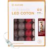 GuirLED - Guirlanda luminoso a LED per batuffoli di cotone USB - Luce notturna per bambini 2h - Alimentatore doppio USB 2A incluso - 3 intensità - 32 sfere 3,2m - Mogano