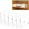 Qurxuanwe 6 Pcs Divisori Scaffali Acrilico Trasparenti, Divisorio Organizer Armadio Interno, Ripiani Multifunzione Regolabile, Mensole Verticale Guardaroba Staccabili per Camera Letto, Cucina, Ufficio, Cassetti