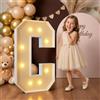 Mixifox 90cm Giallo Lettere Luminose,Decorazioni Compleanno Lettere Luminosi Giganti Compleanno,Lettere Grandi con LED,Decorazioni Festa Nozze Anniversario,Addobbi Compleanno,Lettera Luminosa,Lettera C