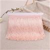 Blausky 5 metri x 15 cm, bordatura con frange, nastro decorativo in seta, nappa, frange, per cucito, fai da te, vestiti, costumi, tende, colore rosa chiaro