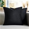 Cheekywares Federe Cuscini 40x40 Natalizia Nero in Velluto Copricuscini Quadrati Elegante Moderno Lussuosa Decorativa per Divano Camera da Letto Casa Auto Poltrona, Set di 2