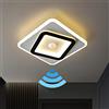 TRUYOK Lampada da Soffitto con Sensore di Movimento, Plafoniera LED 24W Moderna Luce da Sensore per Corridoio con Sensore di Movimento, 2400LM 3500K Interni Lampada da Sensore (Piazza)