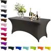 Mienocol - Tovaglie rettangolari elasticizzate in elastan grigio, 1,8 m - Tovaglia lavabile universale elastica per patio, cucina, evento, matrimonio, bar a cocktail, esposizione, banchetto, festa