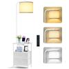 OUTONLIFE Lampada da Terra con Tavolino, 2 Cassetti in Tessuto e Mensola, LED Dimmerabile con Telecomando, 3 Temperature Colore, Tavolino con Porte USB, Comodino per Soggiorno, Camera da Letto