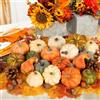 Benjia 102 Pezzi Set di Decorazioni Zucche Autunno, Piccole Finte Artificiali Zucca Foglie di Acero Pigne Ghiande per Raccolto Autunnali decorazioni Halloween Ringraziamento Decorazione della tavola
