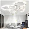 MiiR Plafoniera Con Ventilatore,luce Per Lampadario Con Ventilatore A LED Dimmerabile,luce Per Lampadario Con Ventola A Soffitto 85W,6 Velocità, Luce Per Ventilatore Da Soffitto Per Camera Da Letto,Bianco