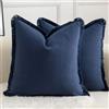 Mandioo 2 Pezzi Cotone neutro nappe Copricuscini Confortevole e morbido Fodere per Cuscino Camera da letto Soggiorno Divano Arredo per la casa decorare 55x55cm Blu marino