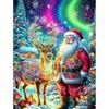 Lxmsja 5D Diamond Painting Natale, Babbo Natale Diamond Painting Kit Completo, Renna Diamantini Crystal Art, Strass Ricamo a Punto Croce, Hobby Creativi Adulti Decorazioni da Parete e Casa 30x40cm