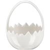Ideen mit Herz Cestino a forma di guscio d'uovo, altezza 15,2 cm, larghezza 12,1 cm, profondità 11,5 cm, lucido, bianco, decorazione pasquale