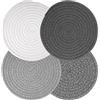 WhizNook 4 Pezzi Sottopentola in Cotone a Filo, Diametro 18 Cm Tovagliette Rotonde Set, Lavabile Antiscivolo e isolanti, Sotto Pentola da Cucina Sottopiatti Rotondi per Cucina, Ciotola, Teiera e Piatti