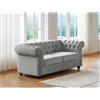 Divano 2 posti Velluto Grigio - CHESTERFIELD
