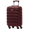 Flight Knight ABS 3 Taglia Valigia Leggera Compatibile Con Alitalia, easyJet, RyanAir, Air Italy E Tanti Altri! Trolley Bagaglio A Mano 55x35x20 cm Grande Bagaglio Da Stiva 4 Rotelle.