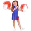 W WIDMANN MILANO Party Fashion - costume da cheerleader per bambini, vestito, evento sportivo, uniforme scolastica, scuola superiore