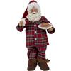 Cosy & Trendy Cosy Home Figurina di Babbo Natale in pigiama di poliestere, rosso, 20 x 14 x 36 cm