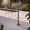 M Ledme - Lampioncino Esterno serie Ronse Plus, IP44 impermeabile, attacco E27, stile classico nero, acciaio/PMMA, ideale per giardini e vialetti, potenza massima 40W (senza lampadina)