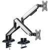 AISENS Supporto Da Tavolo RGB Gaming Contrappeso girevole E Inclinabile Per Monitor TV 9kg 3 Pivot 1 Braccio 17 32 Nero Bianco