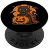 vampire cat pumpkin moon bat cute hallow Gatto vampiro con luna zucca PopSockets PopGrip Adesivo