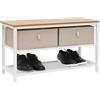 DuneDesign Panca Scarpiera da Ingresso - 80x30x45 Organizer Porta Scarpe con Seduta e Cassetti - Cassapanca Scarpe Salvaspazio - Portascarpe Panchetta Legno - Poggiascarpe Corridoio Camera Letto Bagno