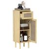 HOMCOM Mobile da bagno, mobile in stile bohémien con cassetto e armadio, ripiani regolabili, anta in rattan, mobile per bagno, soggiorno, cucina - 32 x 30 x 92 cm, rovere