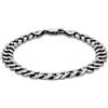 Tuscany Silver Bracciale piatto grande ossidato 7,9 mm a maglia forzatina in argento sterling da uomo 20 cm