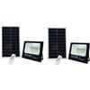 LEOFLA 2 X Fari A Led Da 200W SMD Luce Bianca Con Pannello Solare E Sensore
