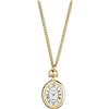REGENT Orologio da polso da donna, con catena da 70 cm, diametro 22 mm, ovale, al quarzo, bianco, numeri romani in diverse varianti, P-767 - oro, Classico