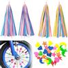 YUBBYSTU YUBBYS - 2 paia di nappe per bici e 36 perline per raggi, accessori per manubrio di scooter e tricicli, nastri colorati per decorazioni per bici + perline per raggi
