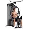 SPORTNOW Stazione Fitness Multifunzione con 45 kg di Pesi per Home Gym, Palestra Multifunzione da Casa per Allenamento Completo, con Chest Press e Leg Press, 160x108x200 cm, Nero