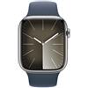 APPLE - Watch Series 9 GPS + Cellular Cassa 45mm in Acciaio inossidabile con Cinturino Sport Blu Tempesta - M /L