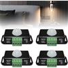 Leikurvo Kerper - 4 sensori a infrarossi PIR, DC 12 V, 24 V, sensore a infrarossi, automatico, movimento esterno, sensore di movimento per strisce LED, colore: Nero
