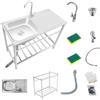 YYDPSHH Lavandino Da Esterno Catering Lavello In Acciaio Inox Portatile Lavello da Cucina Indipendente Con Gambe & Rubinetto Lavabo di Utilità Lavatoio da Giardino Campeggio Robusto/Stabile(75x40xH75cm)