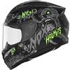NOX Casco integrale da moto per bambini NOX N731 ZUMBI nero opaco-verde, S