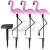 TopHomer Luci solari per esterni, Flamingo da giardino, lampade a palo a led alimentate a energia solare, percorso per la casa, percorso per il giardino decorativo (confezione da 3 in 1)