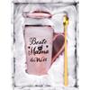 HOTUT Tazze da caffè Festa della Mamma,Regalo Mamma Compleanno Tazza 400ml,Tazze in Marmo Ceramico da 400 ml,Cucchiai e Coperchio per Biglietti D'auguri, Bellissima Scatola - Rosa
